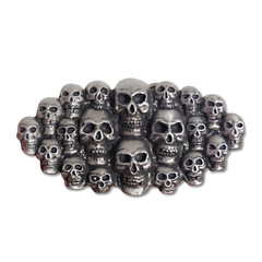 Multi Skull Belt Buckle UK Pewter Large Buckle Biker Punk 20 Skulls Buckle Only