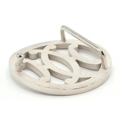 Hermes Belt Buckle Double H Silver Metal