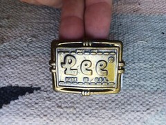 Lee Jeans Since 1950 Made In USA Belt Buckle N.Y.C. New York City 2&Prime; × 1.5&Prime;
