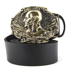 Belt buckle Cossack, Handmade Ukrainian warrior military solid brass buckle
