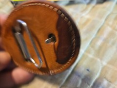 ILLINOIS Brown Leather Belt Buckle