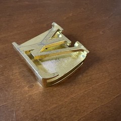 Louis Vuitton Gold Belt Buckle Unisex 2 X 2
