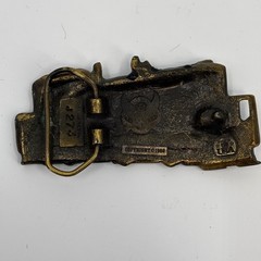 The Great American Buckle Co Belt Buckle Mens Black Red Train Engine 1980 USA