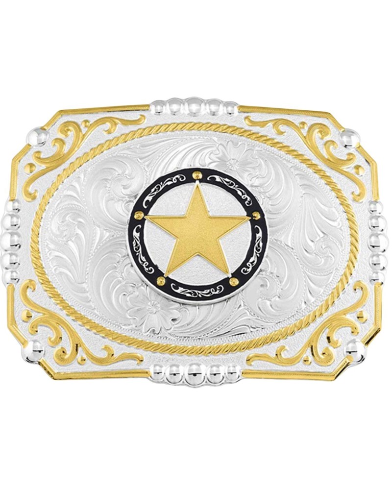 Montana Silversmiths Two-Tone Cowboy Cameo Star Belt Buckle Silver