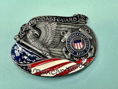 The Us Coastguard Raised Dimensional Belt Buckle America&rsquo;s Heroes