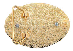 Gold Color Oval Western REAL 1921 Morgan Silver Dollar Belt Buckle EPBB270/11625