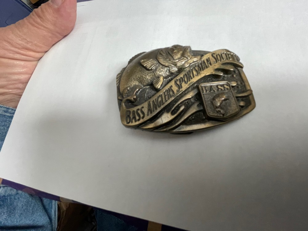 Vintage belt buckle – Bass Anglers Sportsman Society – Brass