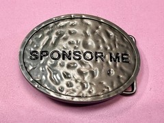 Sponsor Me Funny Cool Novelty Silver Tone Oval Belt Buckle by Buckle Rage