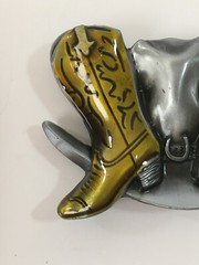 Cowboy Belt Buckle American West Western Cowgirl Hat and Boots Buckle Women