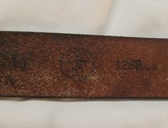 Oil Tan Black Top Leather Belt & Western-Style Buckle, 1970s USA, Size 34-36 M/L
