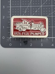 1928 Fox Pumper Fire Engine Fire Department Belt Buckle (41)