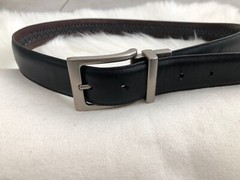 Columbia Mens 36/90 Reversible Leather Belt Brown Braid to Smooth Black Twist