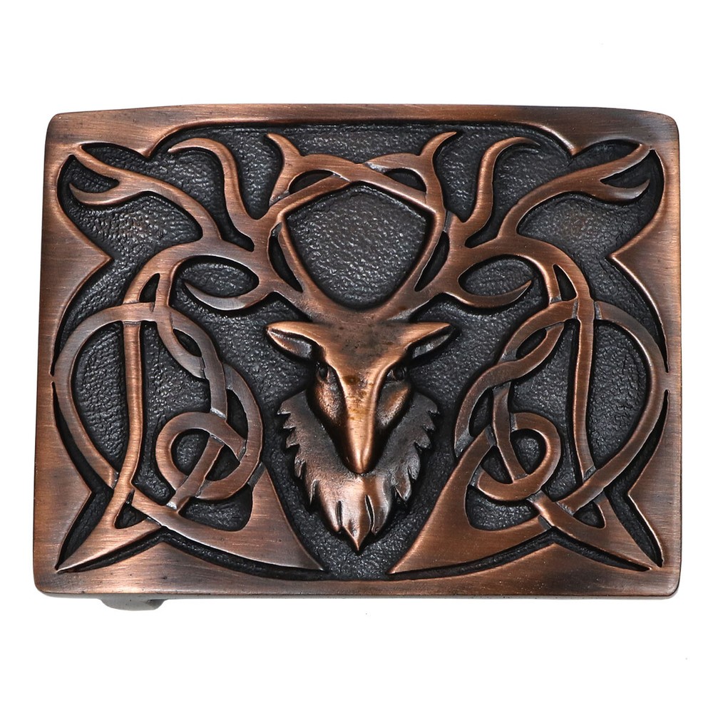 Stag&rsquo;s Head Bronze Kilt Belt Buckle – Made in Scotland