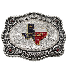 Western texas State Flag Cowboy Rodeo Scorpion Saint Jude Rooster Belt Buckle