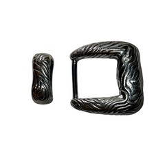 Tiffany & Co Ladies Wood Grain Fashion Belt Buckle Sterling Silver Estate TIF877