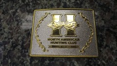 NORTH AMERICAN HUNTING CLUB LIFE MEMBER BELT BUCKLE 3.50&Prime; X 2.75&Prime; 112667-10 U-70