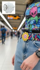 Unisex Belt Buckle Teen Women Fashion Yellow Flower Emoji Cartoon Kid Disco Ball
