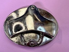 Reflective Silver Tone Retro Vintage Belt Buckle with Bottle Opener
