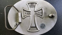 Vintage 2006 Great American Products Fine Pewter Cross Belt Buckle (#4805)