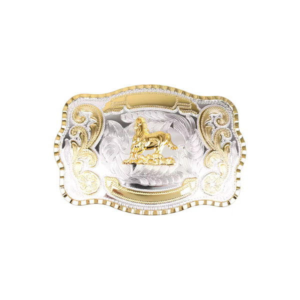 1 1/2&Prime; Big Gold Quarter Horse Western Belt Buckle – Style 3. 5 1/2&Prime; x 3 7/8&Prime;.