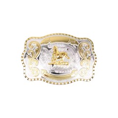 1 1/2&Prime; Big Gold Quarter Horse Western Belt Buckle – Style 3. 5 1/2&Prime; x 3 7/8&Prime;.