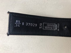 Men’s Vtg Versace Signature Medusa Print Leather Belt B3729 Made In Italy 34/85