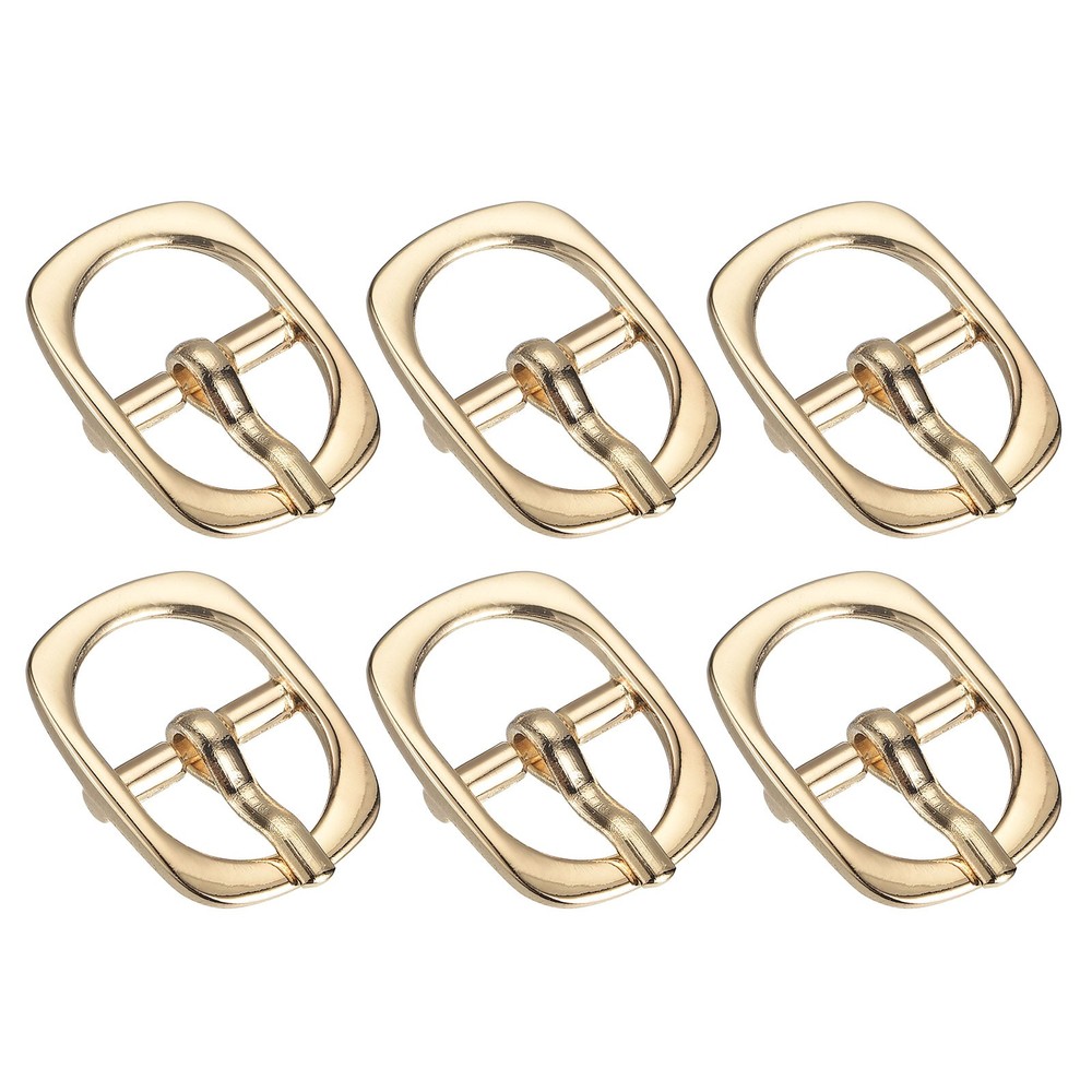 6Pcs 0.5&Prime; Single Prong Belt Buckle Oval Center Bar Buckles for Belt Champagne