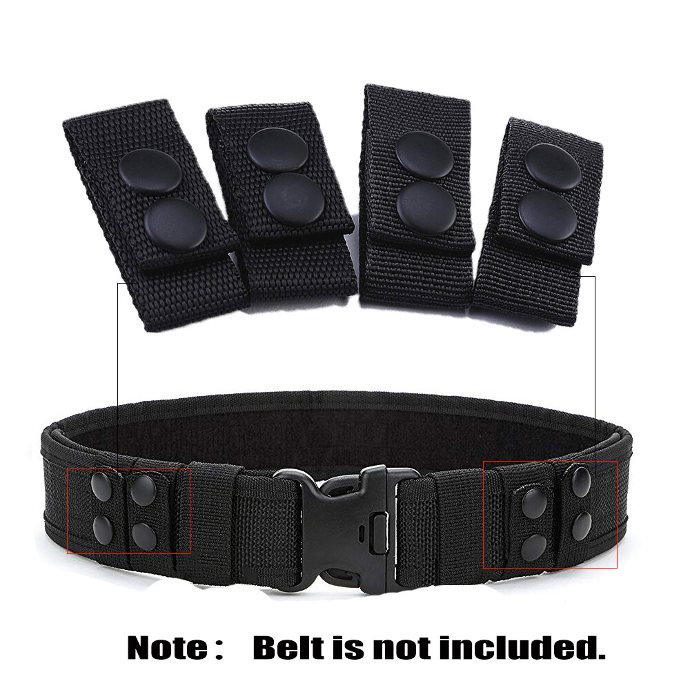 4pcs Tactical Belt Buckle Double Snap Outdoor Waist Belt Bag Nylon Strap Hunting