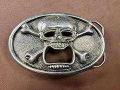 Creepy Skull Cross Bones Cosplay Gothic Punk Belt Buckle with Bottle Opener