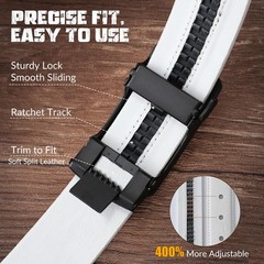 UpFind White Western Belts for Men Cowboy 42&Prime; to 45&Prime; Waist Adjustable,