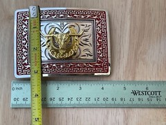 Western Buckle Gold Silver Red Longhorn Bull Cowboy Fit 2 » Hebillas Vaqueras