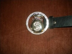 NEW FASHION SILVER BUCKLE WITH A MONEY BAG AND CLEAR STONE ONLY BUCKLE
