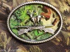 CAMO DEER RIFLE camouflage BELT BUCKLE BUCKLES metal western hunting * US SELLER