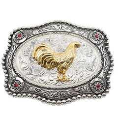 Western texas State Flag Cowboy Rodeo Scorpion Saint Jude Rooster Belt Buckle