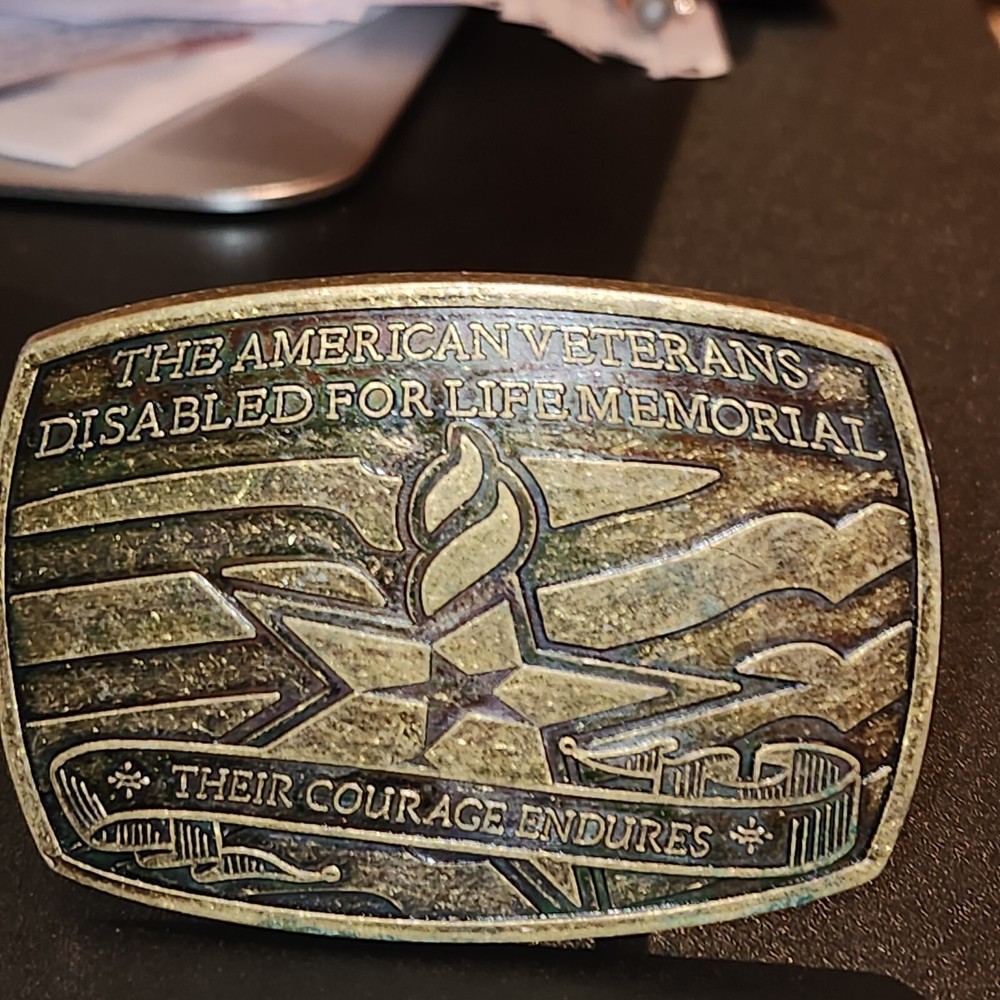 The American Veterans Disabled For Life Memorial Belt Buckle 2007 Sponsor