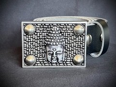 Buddha Belt Buckle Handmade Zen Spiritual 3.75” OOAK Darren McNeese