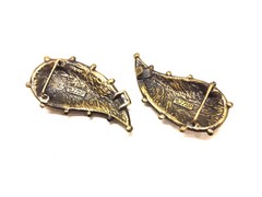 ETRO Antique Bronze Metal Beaded Paisley 1&Prime; Belt Buckle