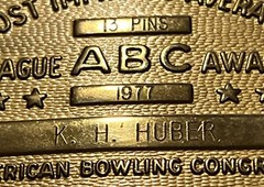 Vintage 1977 American Bowling Congress Belt Buckle Most Improved Average Award