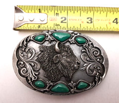 Arroyo Grande Buckle Co Buffalo Bison Pewter Belt Buckle 1992 USA