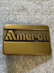 New Vintage BTS 1981 Solid Brass Cameron Aviation Safety Employee Belt Buckle