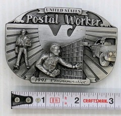 Vintage &rsquo;90S Postal Workers Move the Mail US Postal Service Mailman Belt Buckle