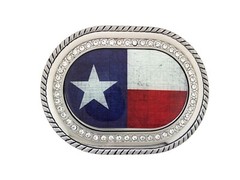 State of Texas USA Flag Belt Buckle Western Rodeo Men Iced Style Silver Cowboy