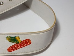 1975 VINTAGE DEKALB CORN DEALER BELT BUCKLE & ORIGINAL BELT CORN FEED SEED FARM