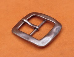 Vintage Silver Square Center Bar Pin Buckle for Leathercraft Belt Fit 40mm Strap