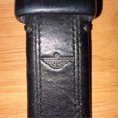 Dockers Black Leather Belt Mens Size 36 Genuine Leather Classic Silver Buckle