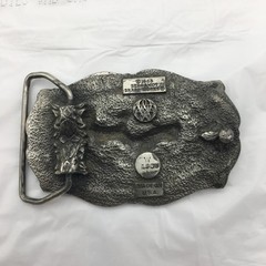 Bergamot Brass Works 1985 2 Deer 3&Prime; Belt Buckle Vintage Made In U.S.A.
