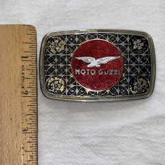 MOTO GUZZI MOTORCYCLE BELT BUCKLE-Vintage