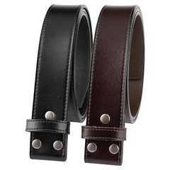 Handmade Men&rsquo;s Press Button Belt Full Grain Leather Without Buckle 1-1/2 Wide