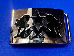Double Mudflap Girls Belt Buckle Biker Tattoo Trucker Country Cowboy Motorcycle