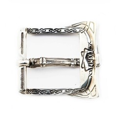 German silver belt buckle Viking Axe, pin type Old Norse Scandinavian military